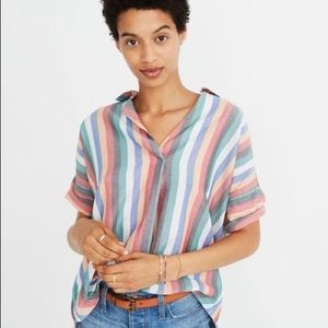 Courier Button-Back Shirt in Festival Stripe
